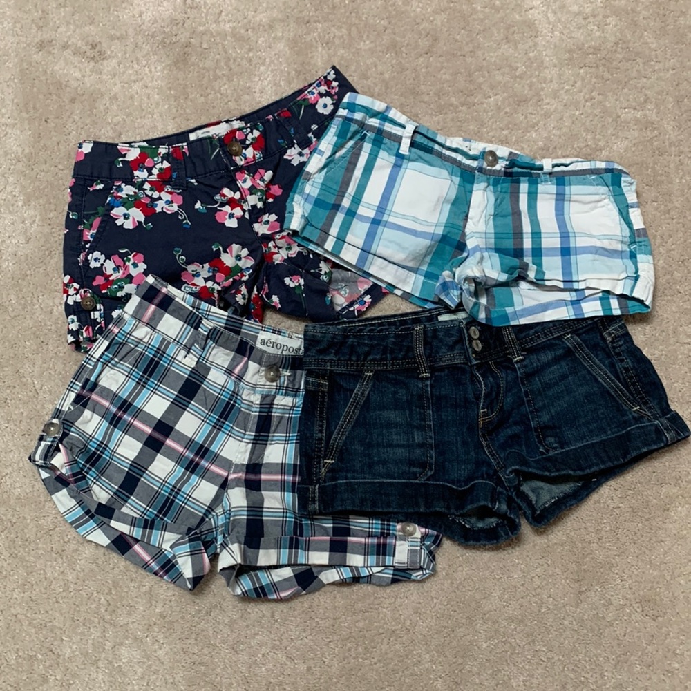 4 pair girls Aeropostale shorts size 00